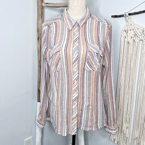 We the free 100% cotton button down shirt Sz L